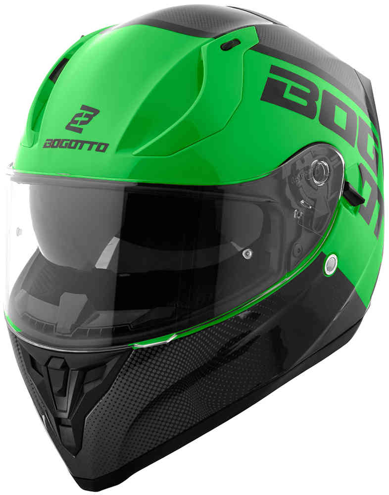 V128 BG-X Шлем Bogotto, черный/зеленый фото