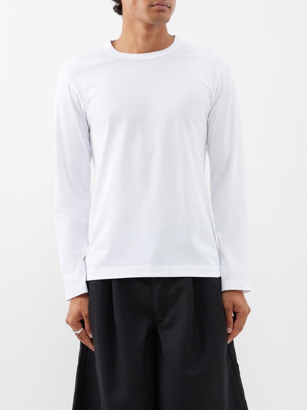 

Футболка forever из хлопкового джерси с длинными рукавами Comme Des Garçons, белый