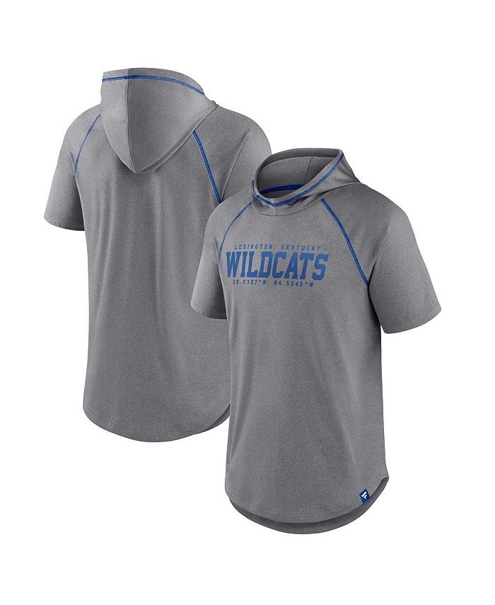 

Мужская футболка с капюшоном из полиэстера с фирменным рисунком Heathered Grey Kentucky Wildcats Four Relay Fanatics, серый