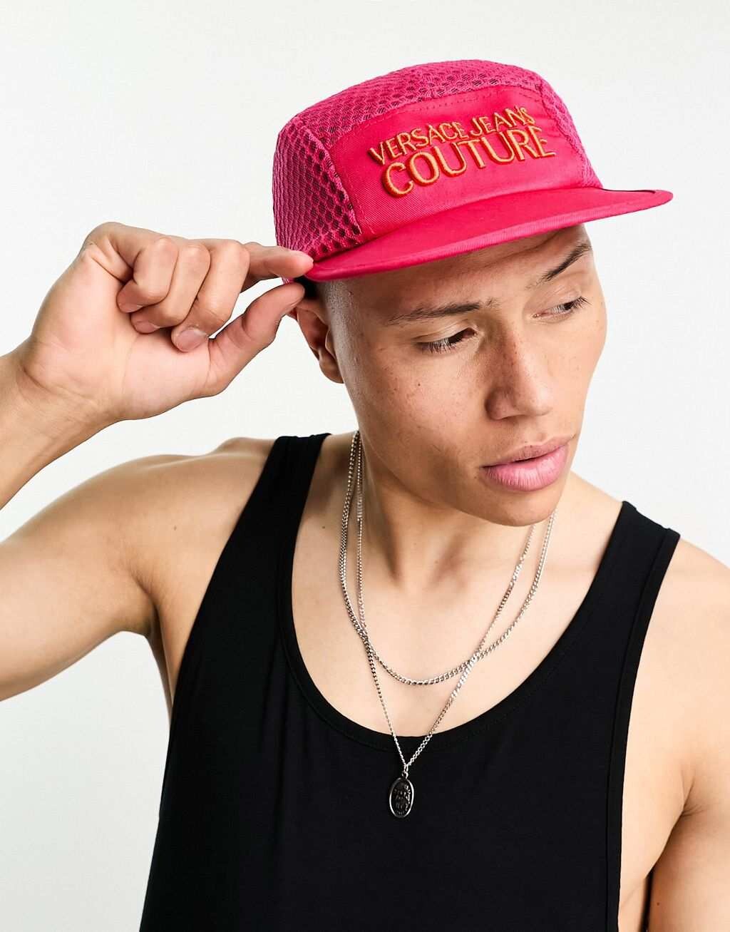 

Розовая сетчатая кепка для серфинга Versace Jeans Couture