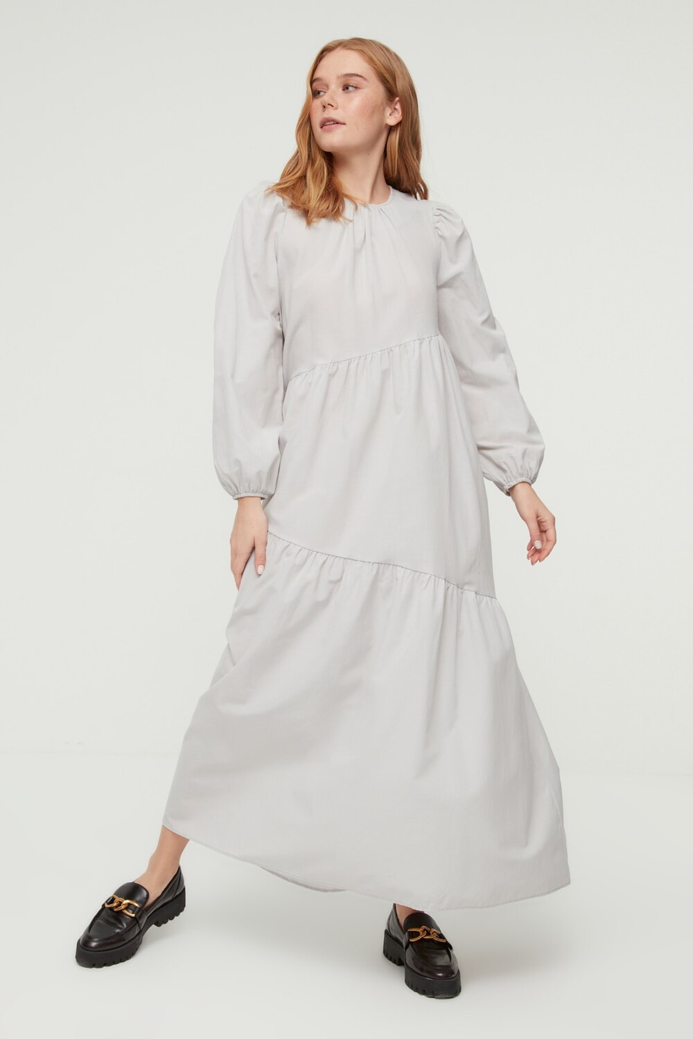 

Платье - Серый - А-силуэт Trendyol Modest, серый
