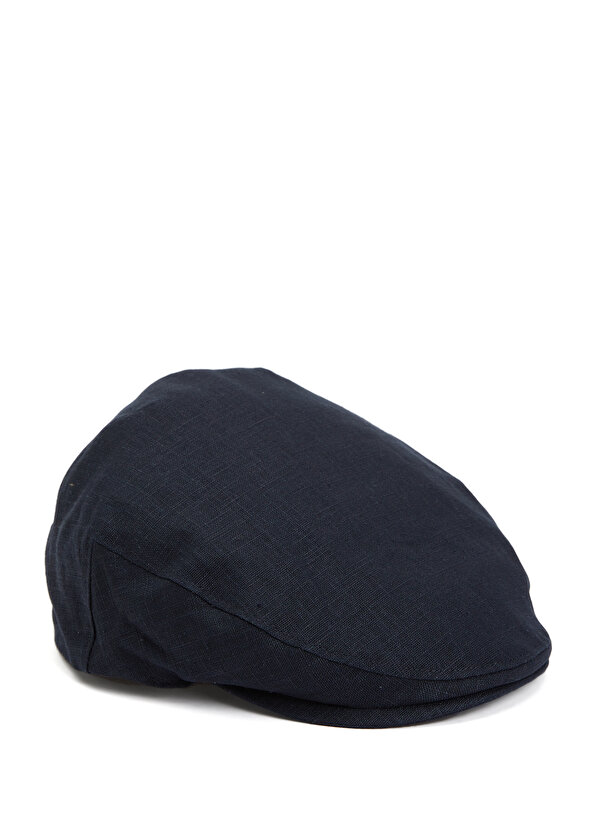 Мужская льняная шапка темно-синего цвета Doria