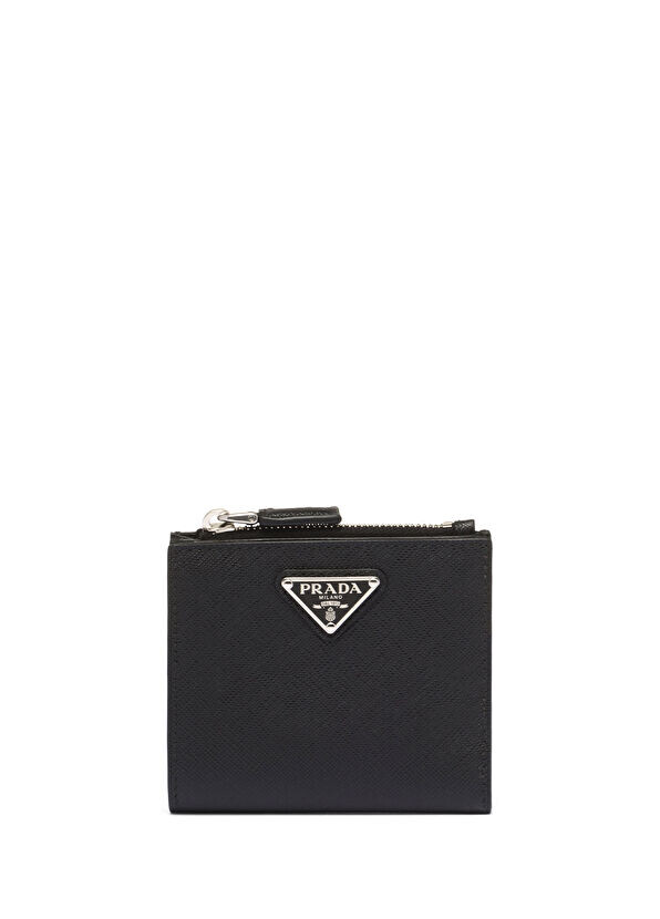 Маленький кошелек из сафьяновой кожи Prada, черный