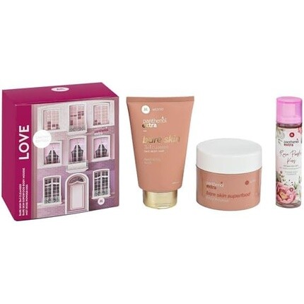 

Panthenol Extra Promo Love Bare Skin 3в1 очищающее средство + мусс для тела и пудра розы Kiss, Fotopharmacy