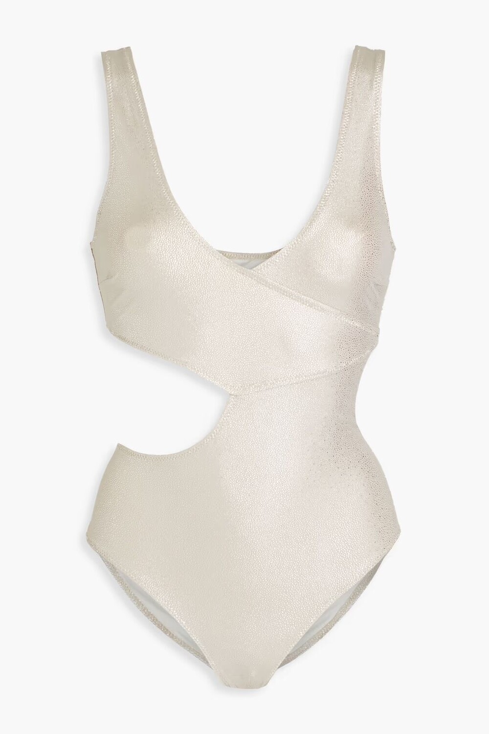 

Купальник Reese с металлизированным вырезом и вырезом Solid & Striped, платина