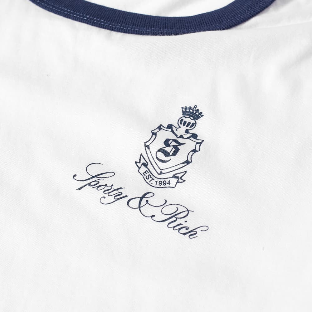 

Футболка Sporty & Rich Vendome Ringer, белый/темно-синий