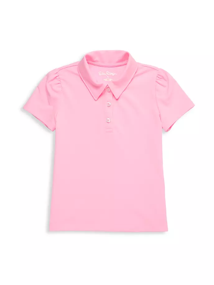 

Рубашка-поло Mini Frida для маленьких девочек и пышных рукавов Lilly Pulitzer Kids, розовый