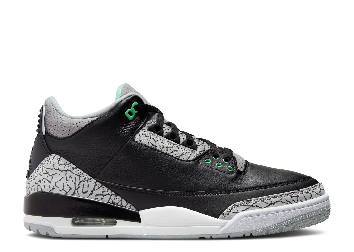 Кроссовки Air Jordan Air Jordan 3 Retro 'Green Glow', черный