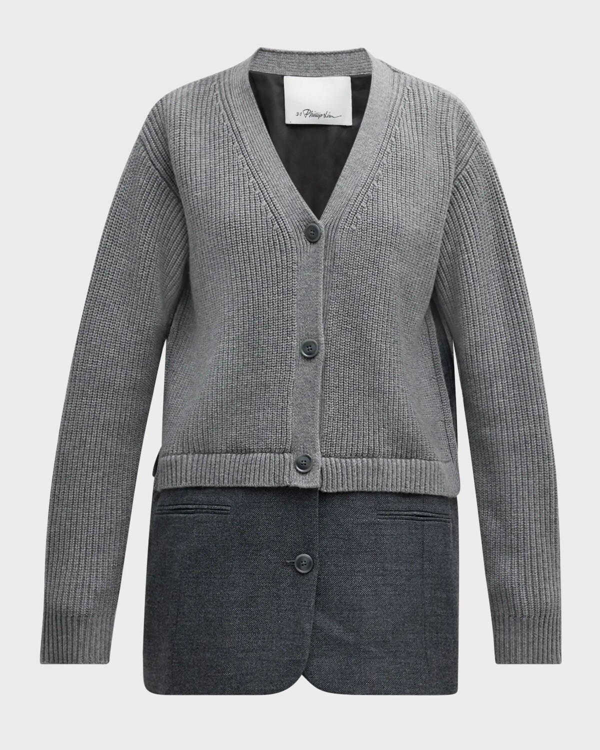 

Гибридный трикотажный блейзер 3.1 Phillip Lim, цвет Med Melnge Gry Chrcl