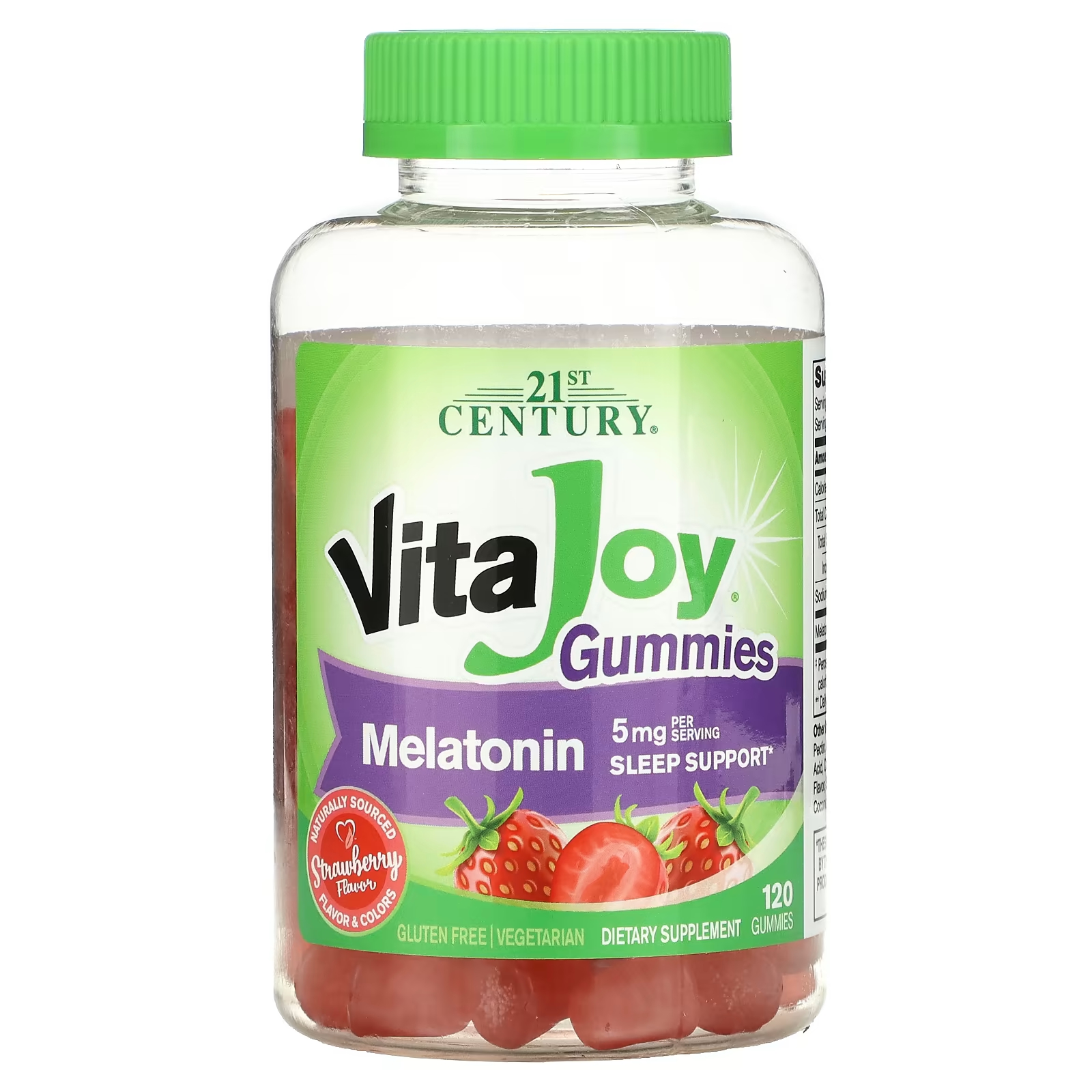 Пищевая добавка 21st Century VitaJoy с мелатонином, 120 жевательных конфет 21st century vitajoy мультивитамины для взрослых с фруктовым вкусом 120 жевательных таблеток