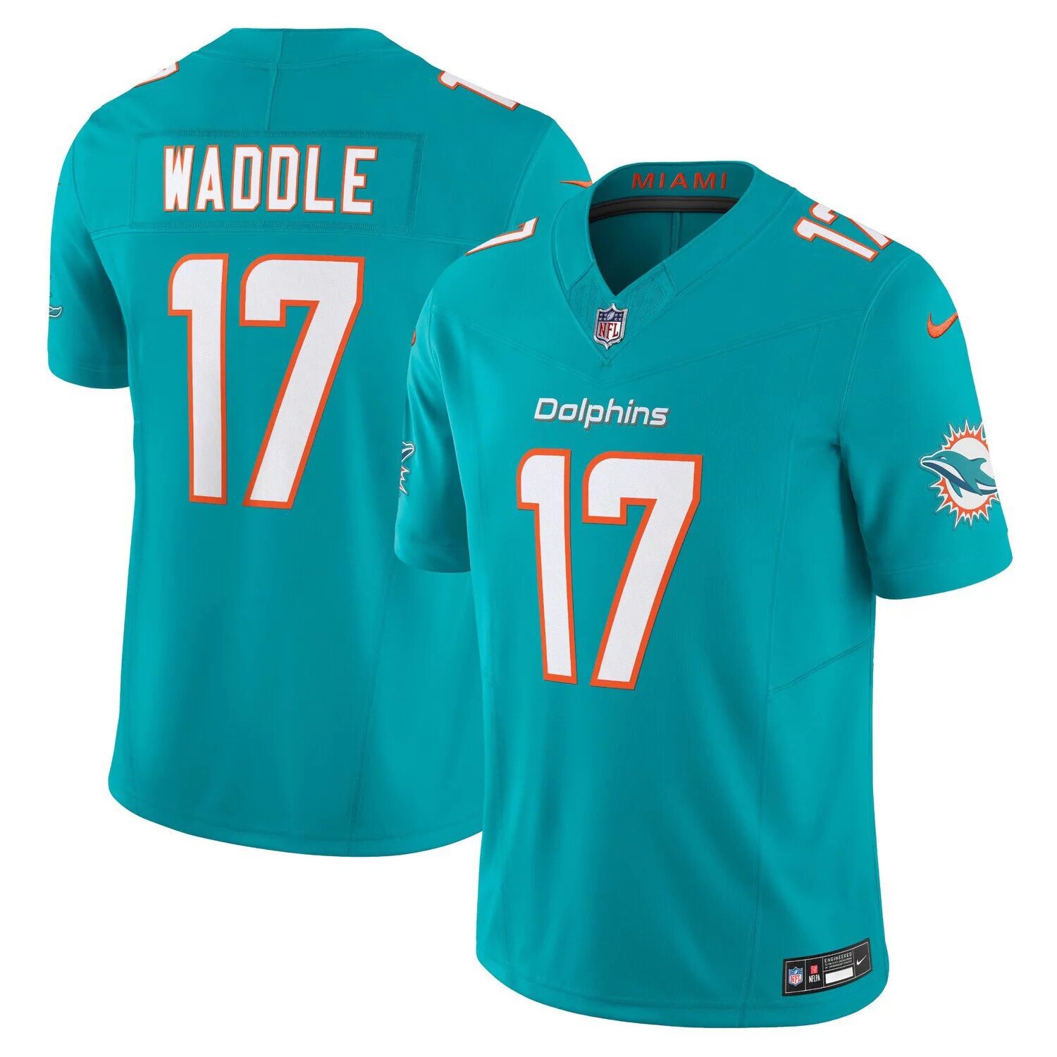 

Мужское джерси Jaylen Waddle Aqua Miami Dolphins Vapor FUSE Limited Nike