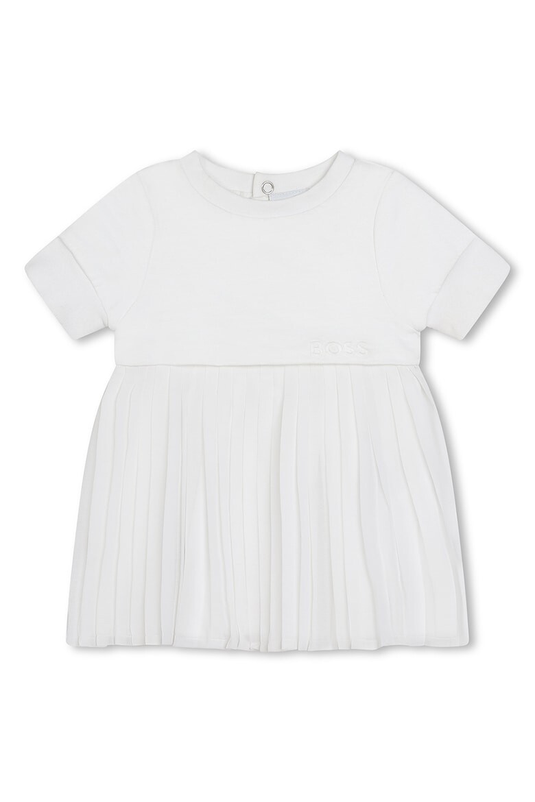 

Вырезное платье с овальным вырезом горловины Boss Kidswear, белый