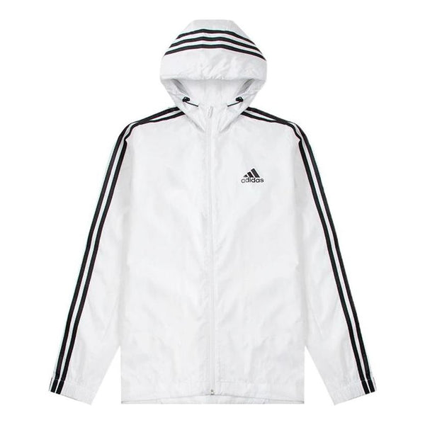 цена Куртка adidas Stripe Logo Micro Mark Printing Sports Training Hooded Jacket White, мультиколор