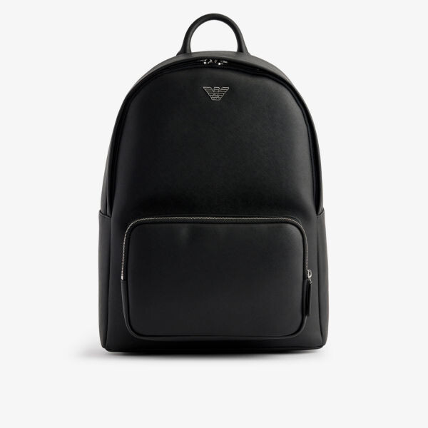 

Рюкзак из фирменной кожи Emporio Armani, черный