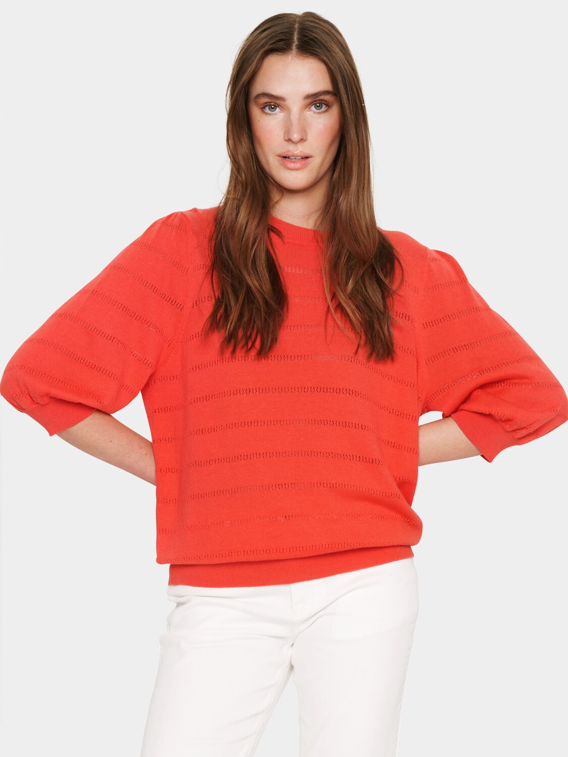 

Джемпер тонкой вязки Saint Tropez Tascha Pointelle, гибискус
