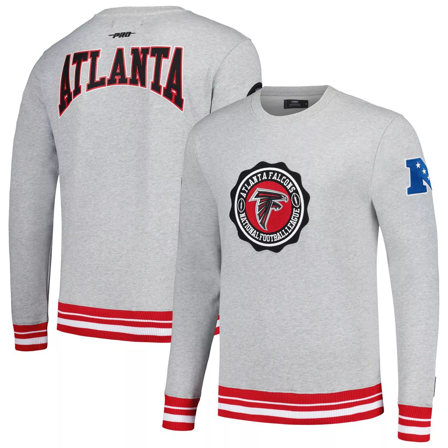 

Мужской пуловер с эмблемой Pro Standard Heather Grey Atlanta Falcons Crest Emblem