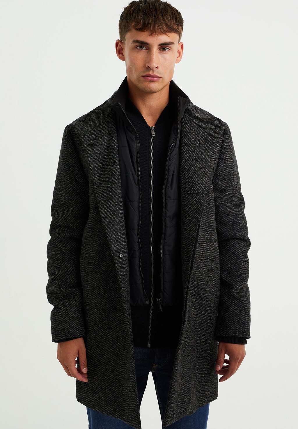 Классическое пальто WE Fashion, серое классическое пальто we fashion черный