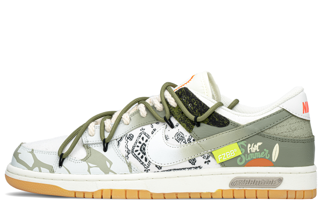 

Кроссовки Nike Dunk Skateboarding Shoes Unisex Low-top White/Green, зеленый