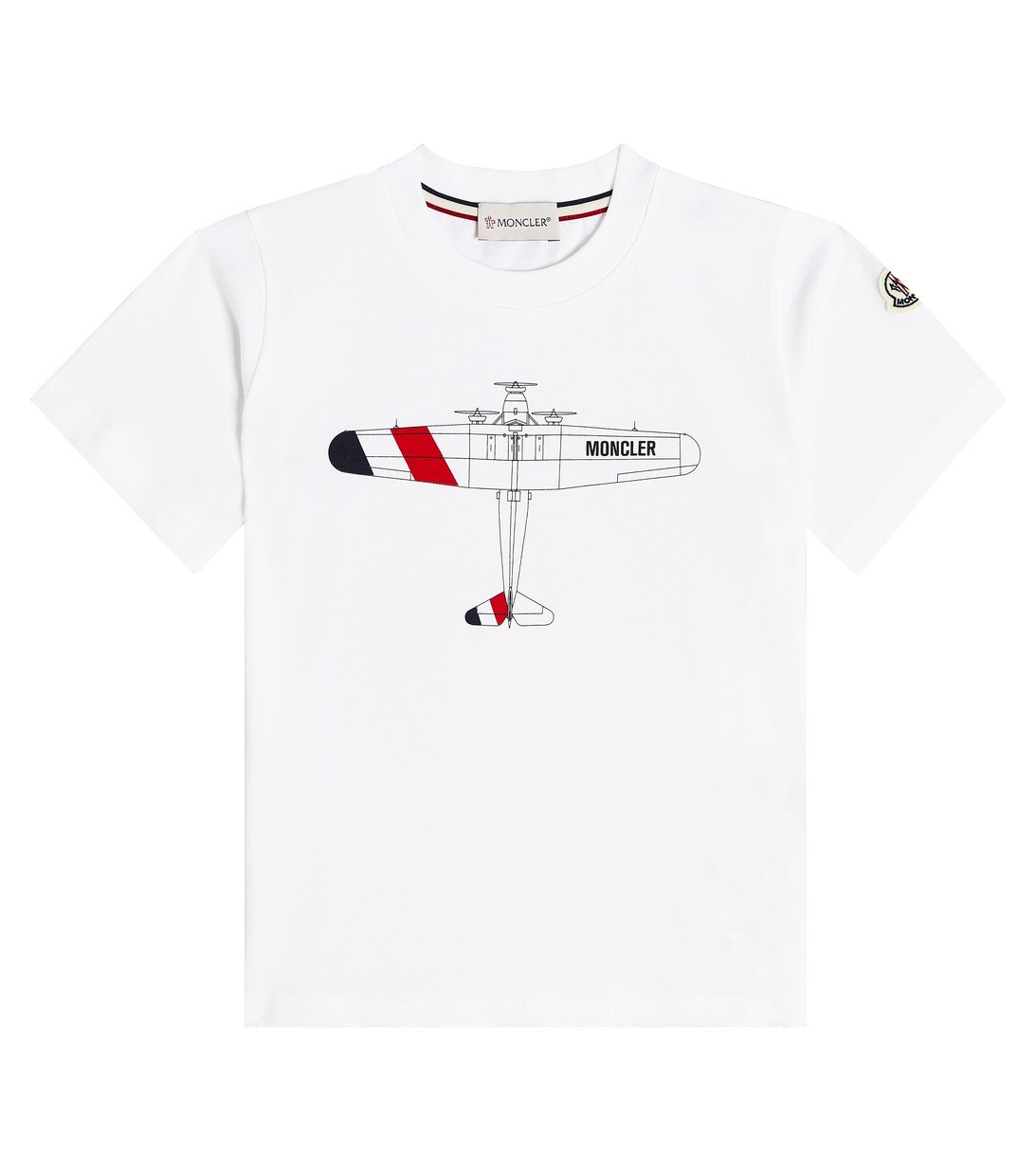 

Хлопковая футболка с принтом Moncler Enfant, белый