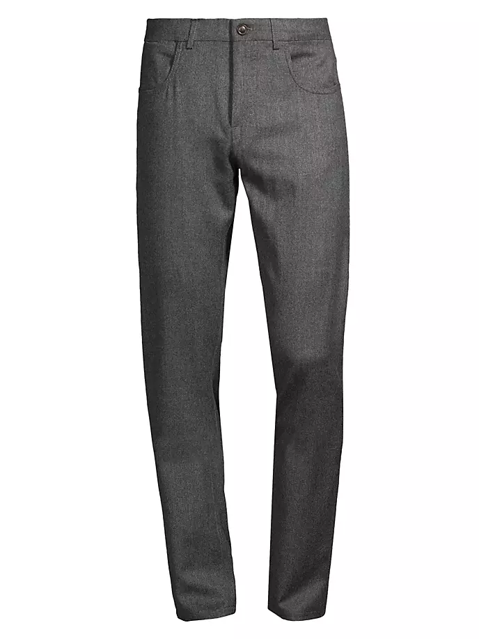 

Фланелевые шерстяные брюки Canali, серый