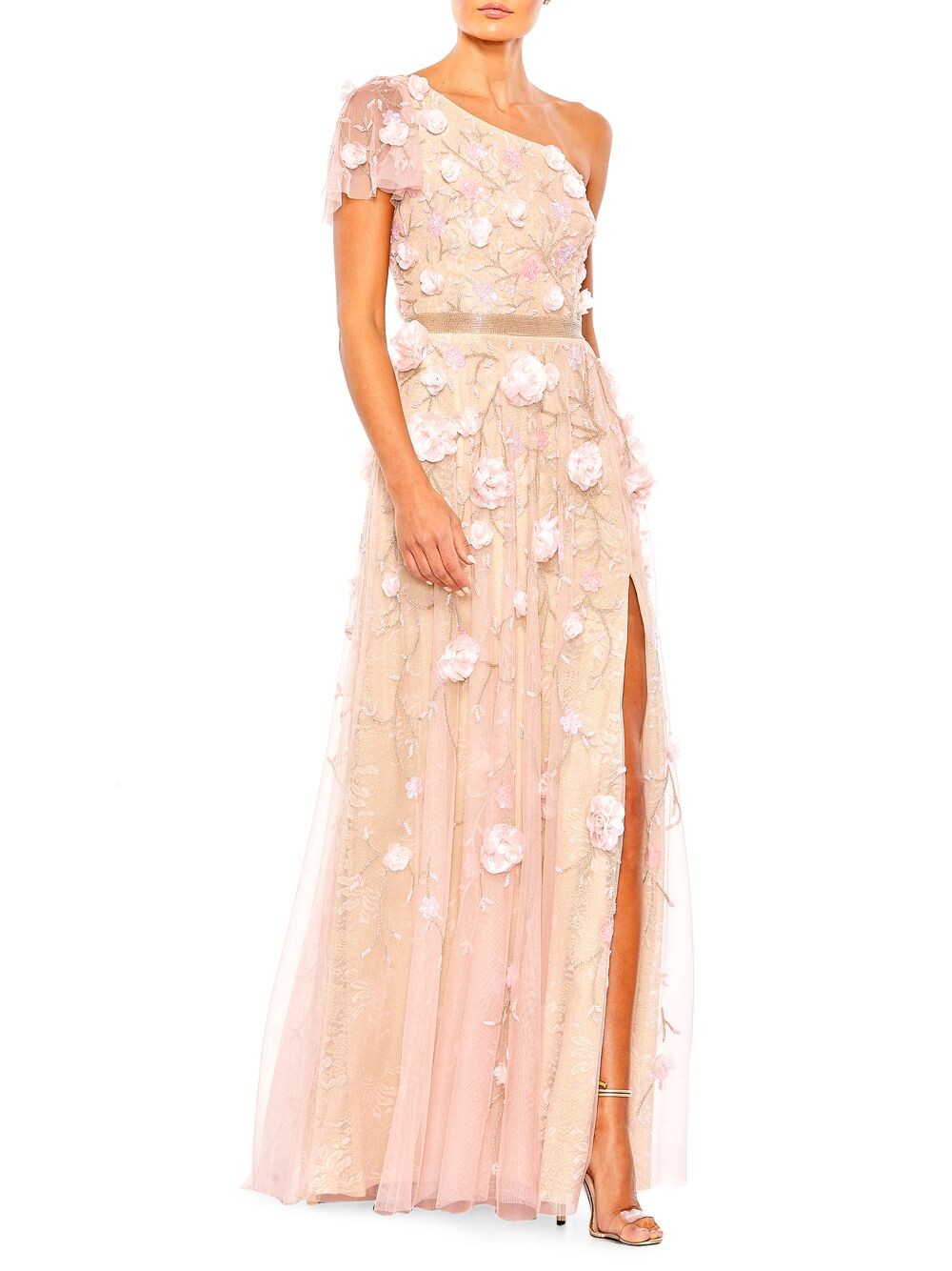 

Асимметричное платье А-силуэта Mac Duggal, золотой, Желтый