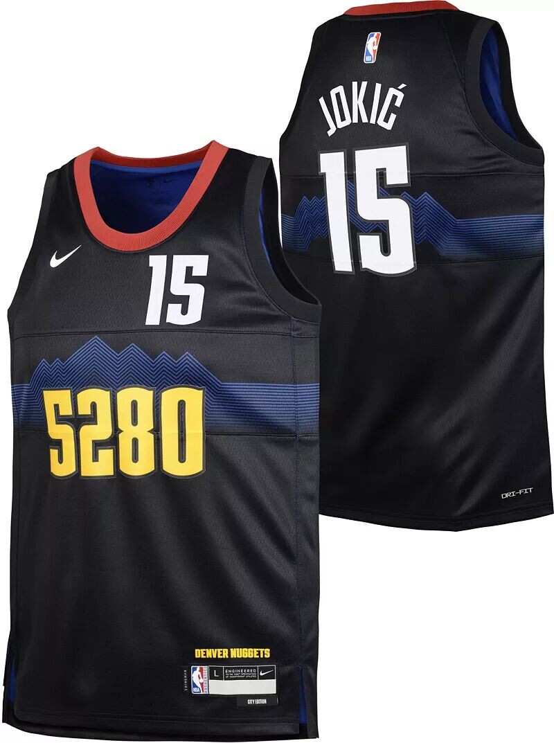 

Черная майка Nike Youth 2023-24 City Edition Denver Nuggets Никола Йокич № 15