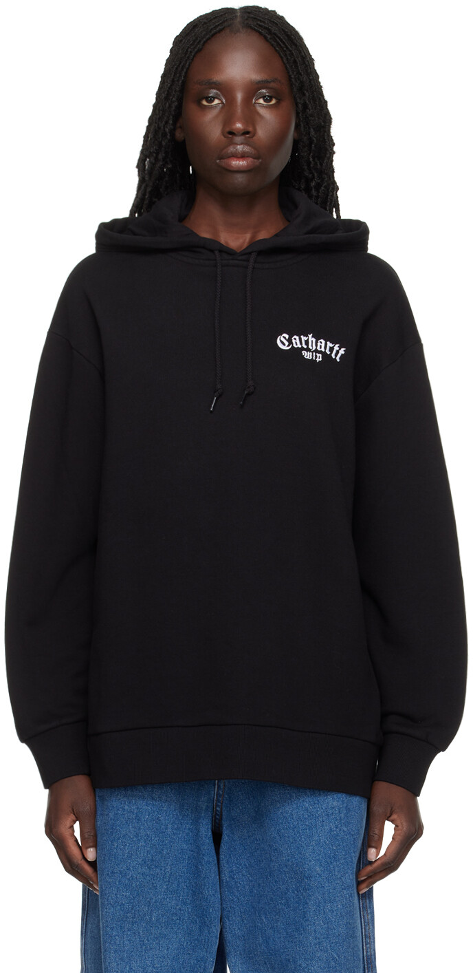

Толстовка с надписью "Черный оникс" Carhartt Work In Progress, цвет Black/White