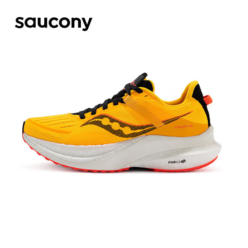Кроссовки женские Saucony Tempus с поддержкой и амортизацией, желтый / красный кроссовки saucony размер 42 желтый