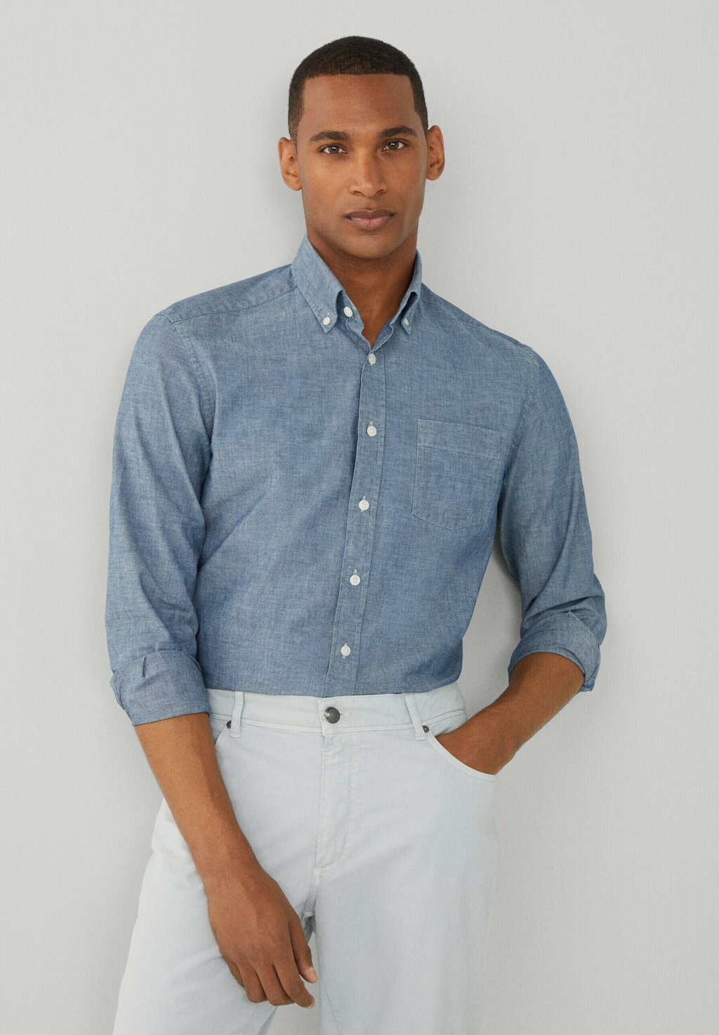 

Рубашка Hackett London, цвет indigo blue