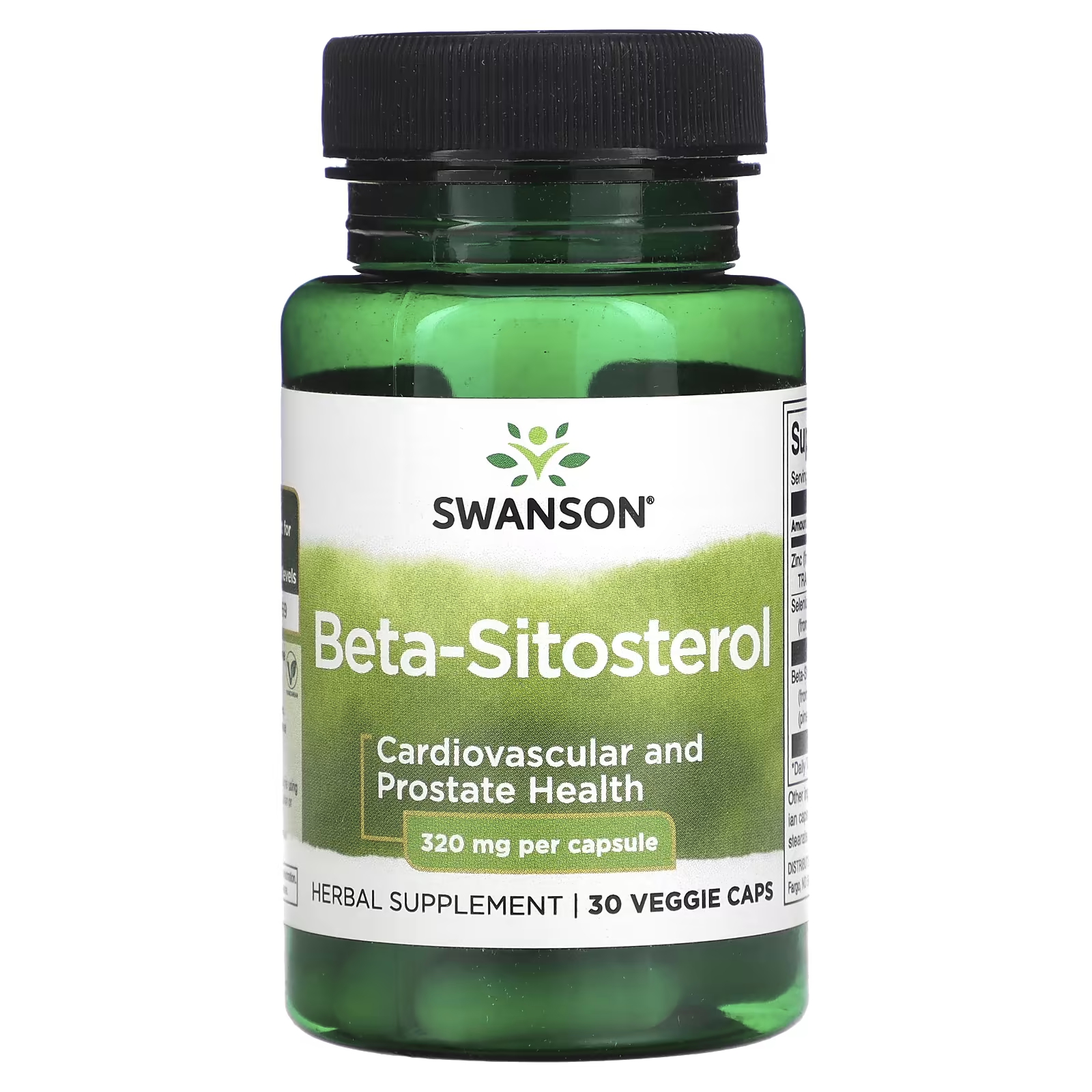 Swanson Бета-ситостерин 320 мг 30 растительных капсул бета ситостерин swanson максимальной силы 60 мягких таблеток