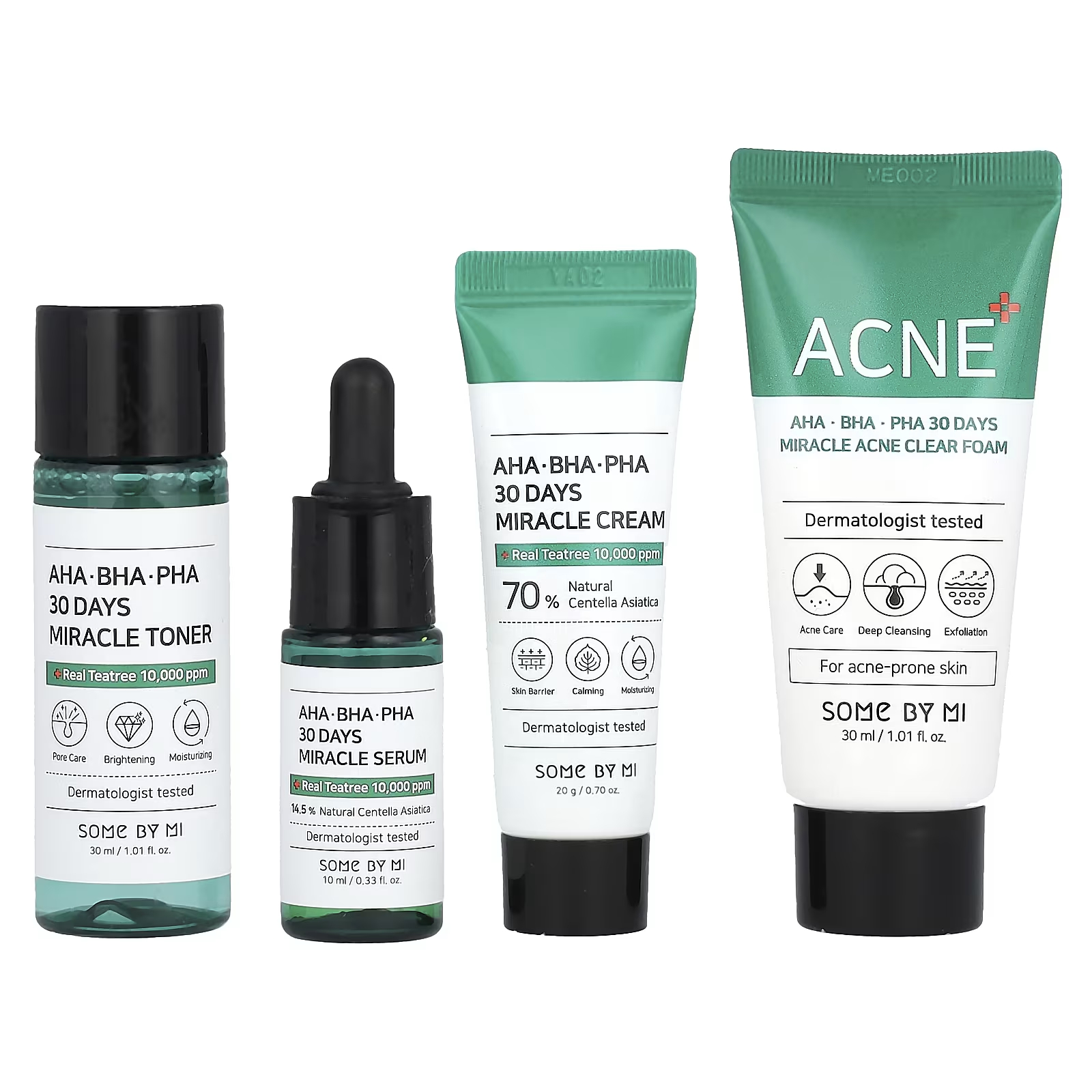 wow skin science 10 in 1 miracle масло для волос 200 мл 6 8 жидк унции НЕКОТОРЫЕ МИ АГА. БХА. PHA 30 Days Miracle AC SOS Kit Edition, набор из 4 предметов SOME BY MI