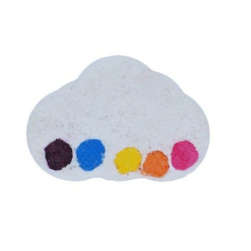 Разноцветная сверкающая бомбочка для ванны Raining Rainbows 150г Bomb Cosmetics Watercolors Bath Bomb