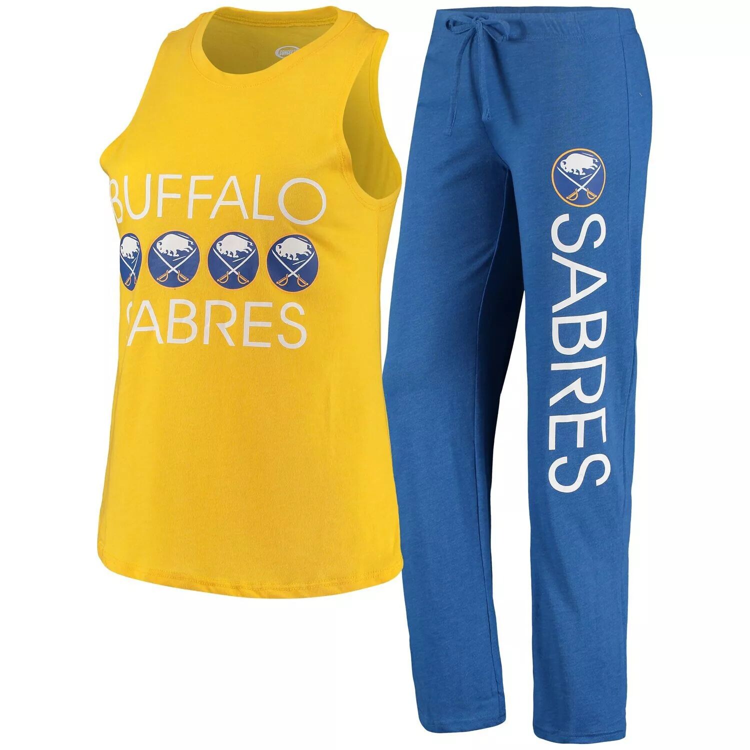 

Женский комплект для сна на бретелях и брюках Concepts Sport Gold/Royal Buffalo Sabres Meter