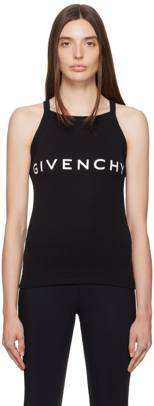 

Черная майка с принтом Givenchy