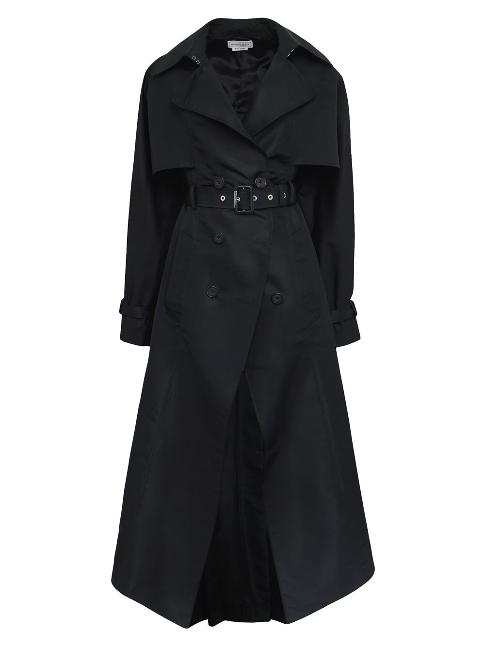 

Тренч асимметричного кроя Alexander McQueen, черный