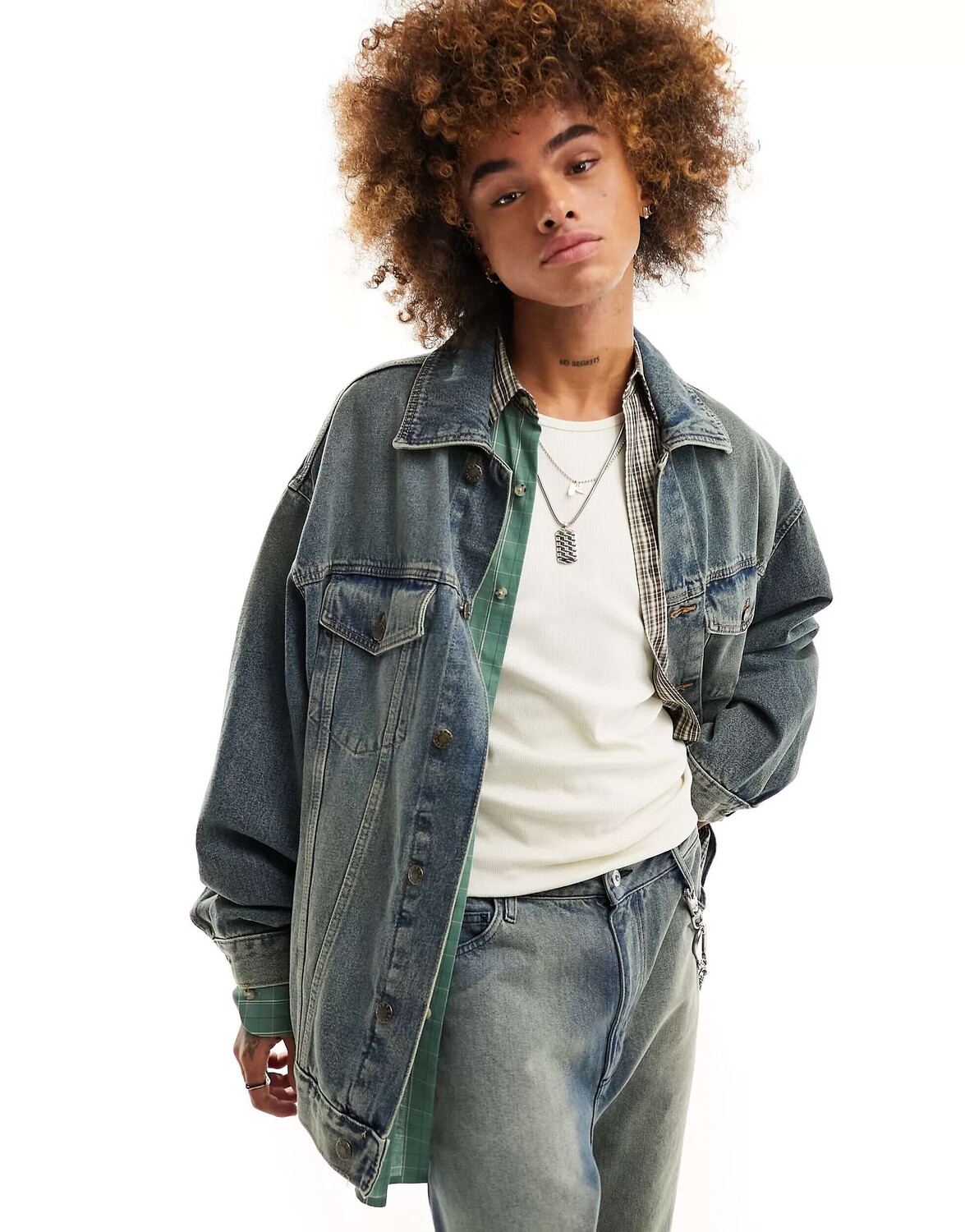 

Супер-оверсайз-джинсовая куртка ASOS темно-синего цвета, Синий