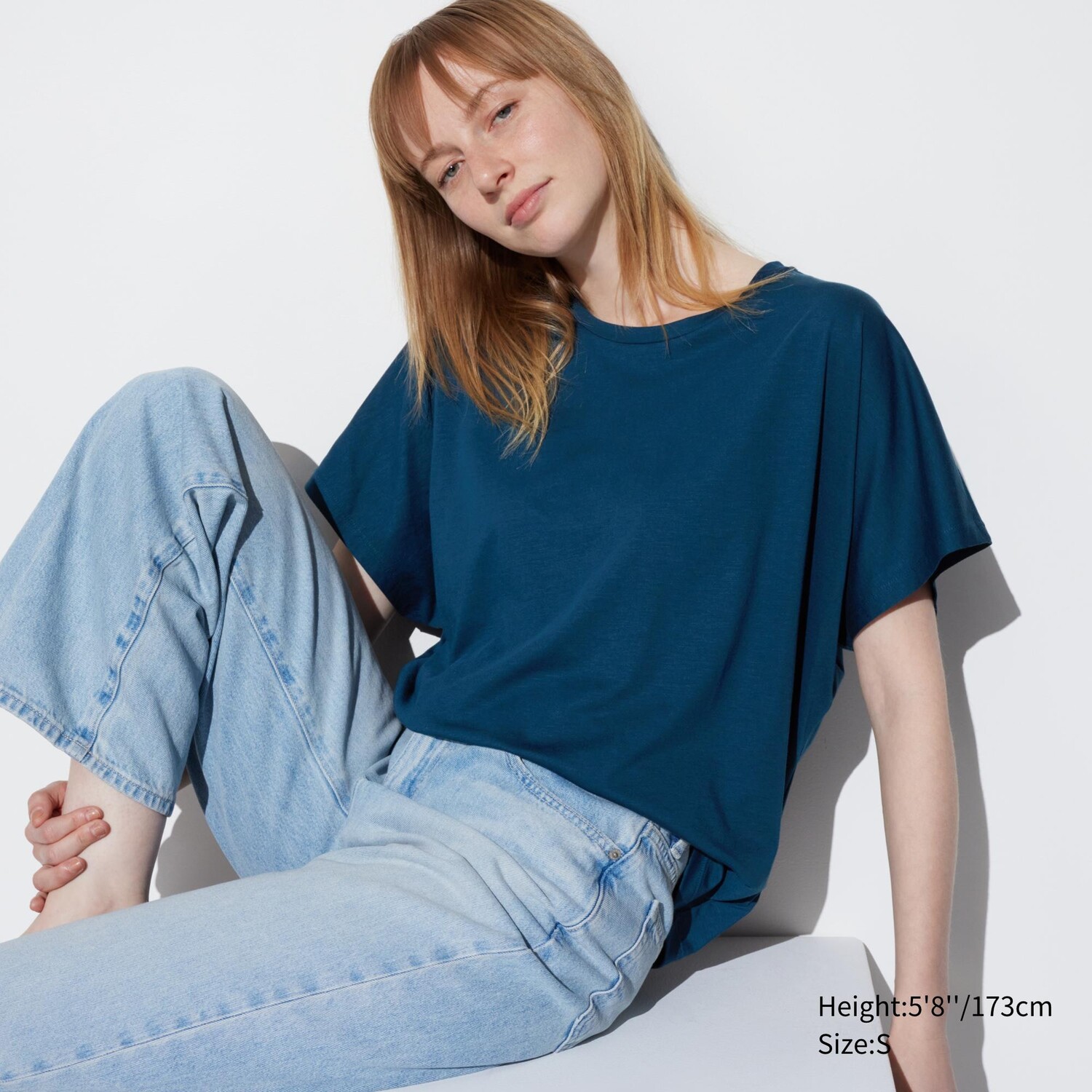 

Футболка женская Uniqlo AIRism с короткими рукавами, синий