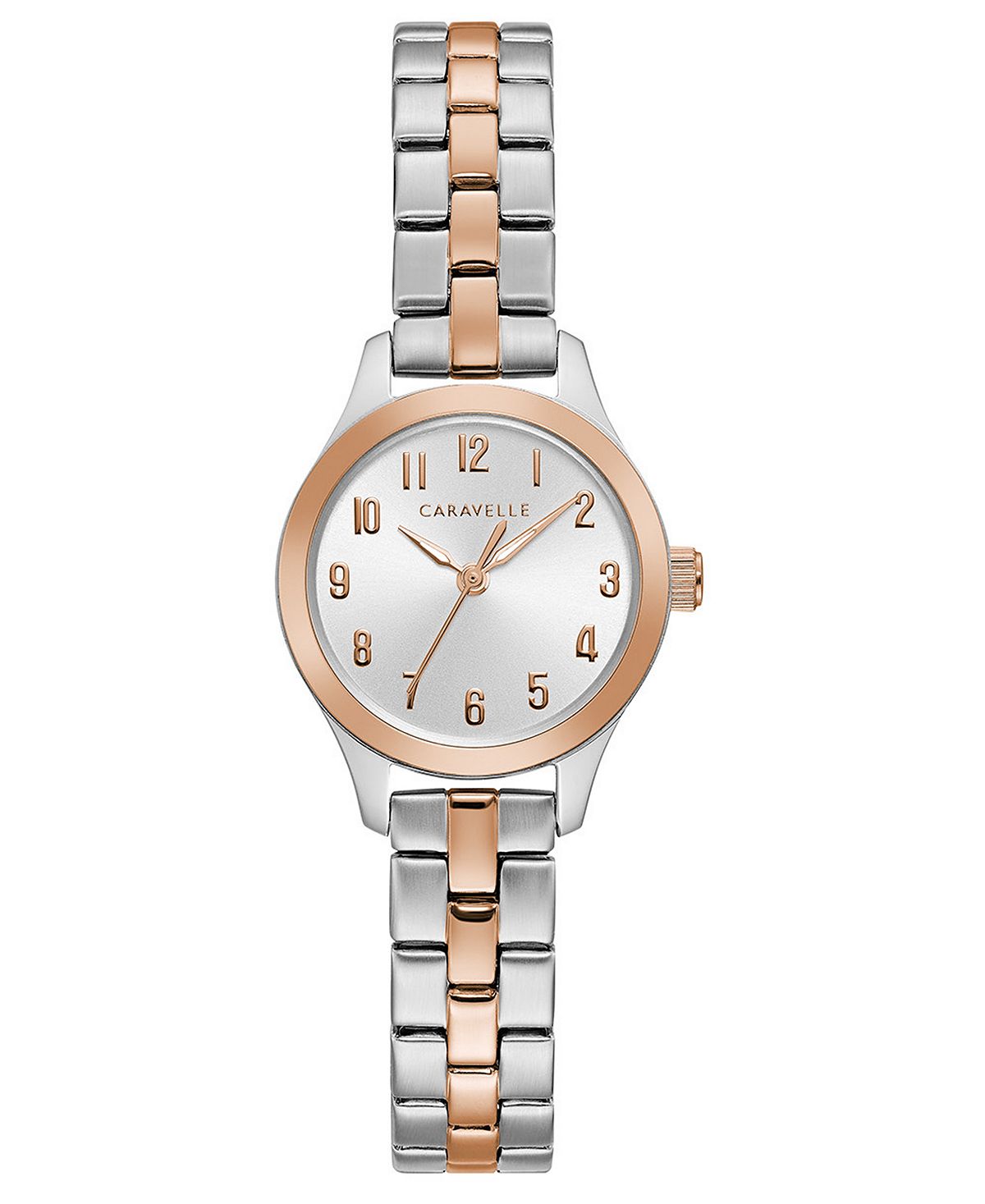 цена Женские двухцветные часы-браслет из нержавеющей стали, 24 мм Caravelle