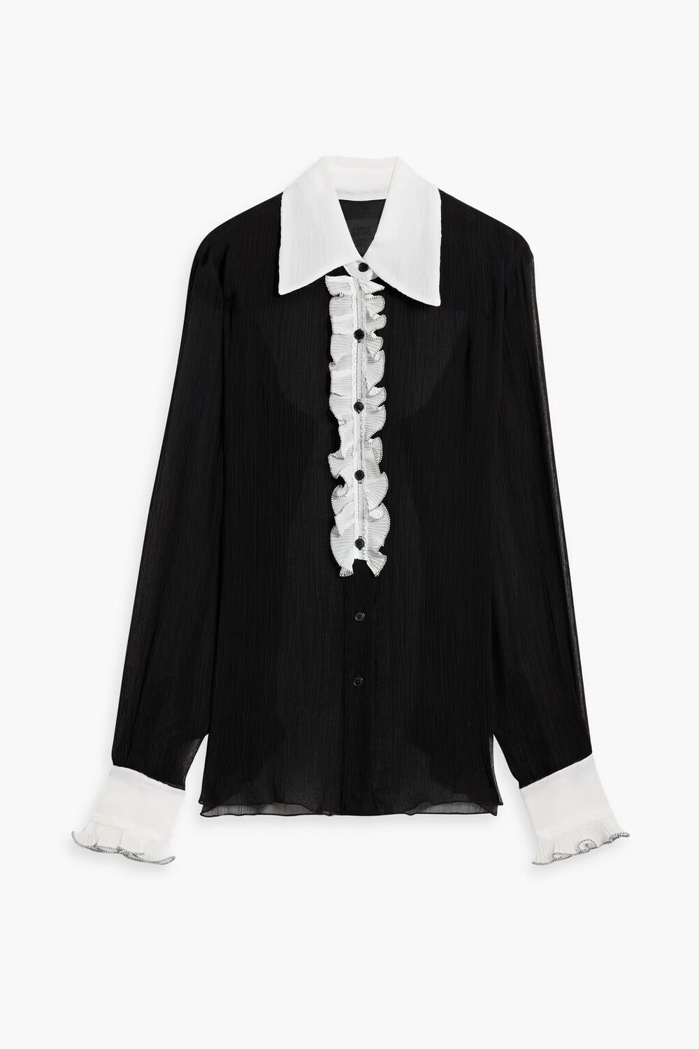 

Блуза из лиоцелла и жоржета с оборками Anna Sui, черный