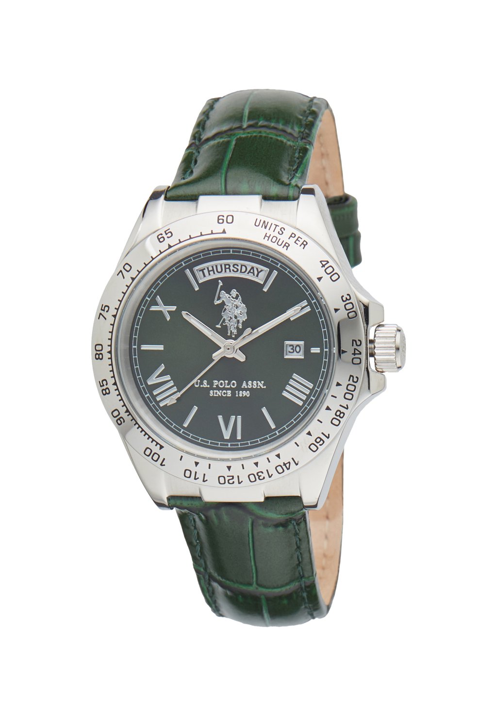 

Часы COLTON U.S. Polo Assn., цвет silver green