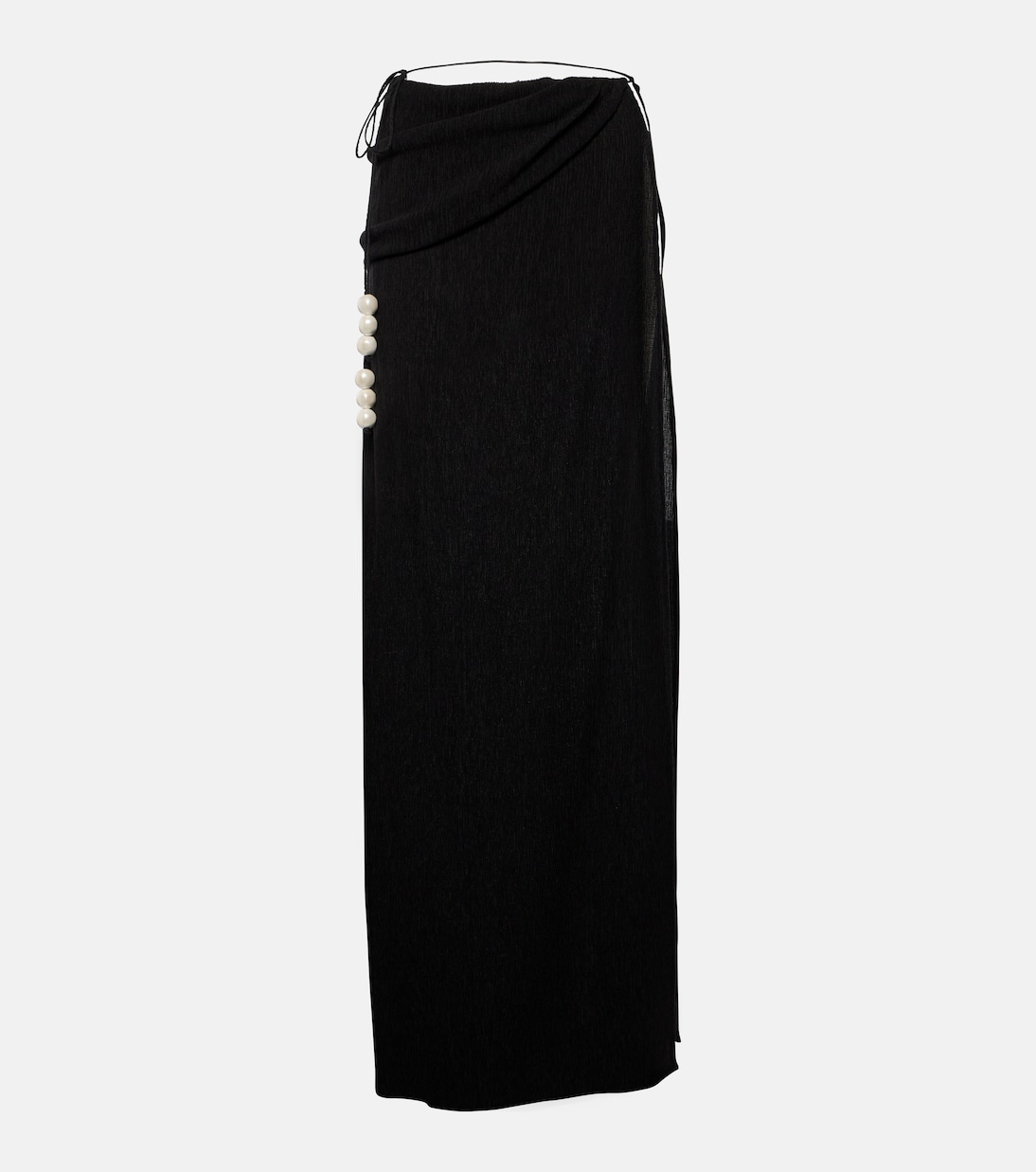 Украшенная юбка макси Magda Butrym, черный юбка макси средней посадки со сборками magda butrym коричневый