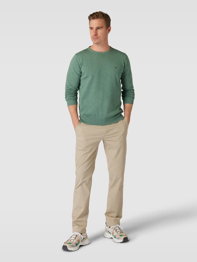 Вязаный свитер с пришивкой этикеток Fynch-Hatton, светло-зеленый