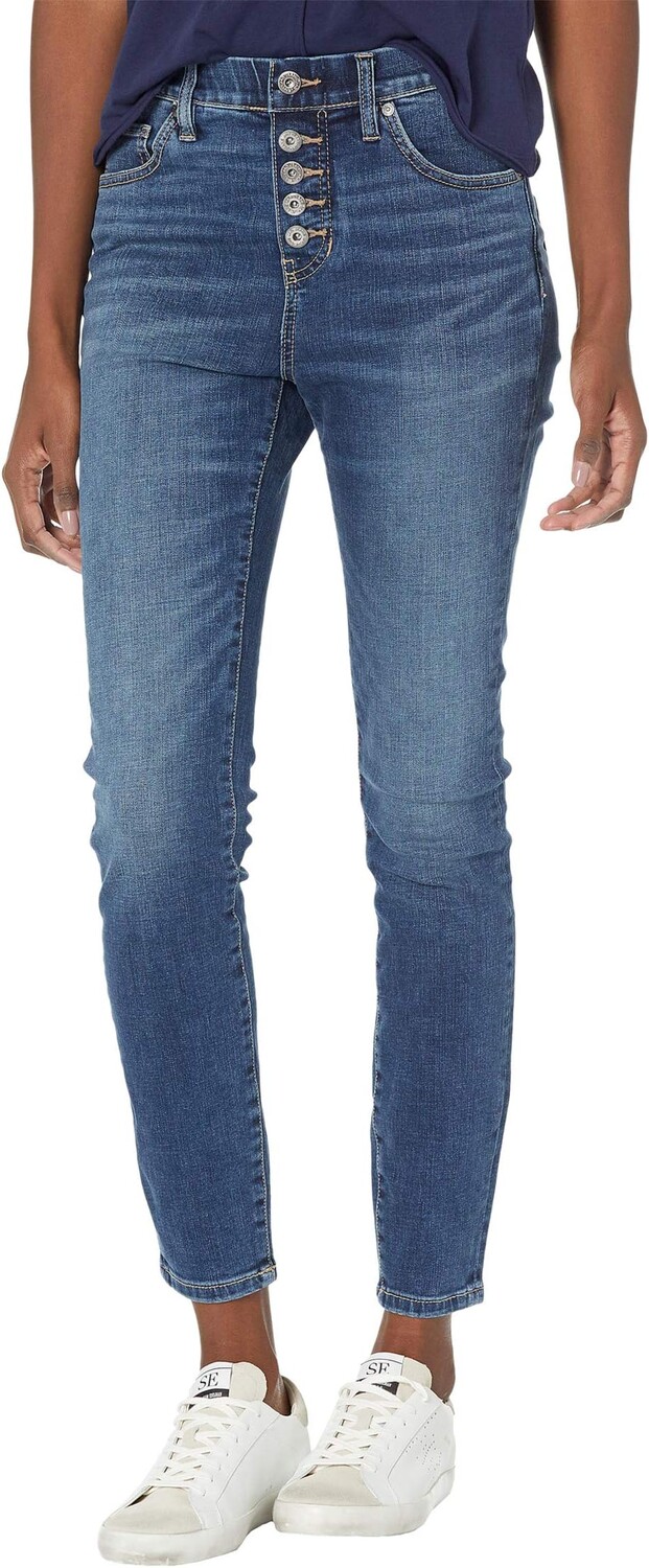 

Джинсы Valentina Skinny Pull-On Jeans with Faux Button Fly Jag Jeans, цвет Tribeca Blue