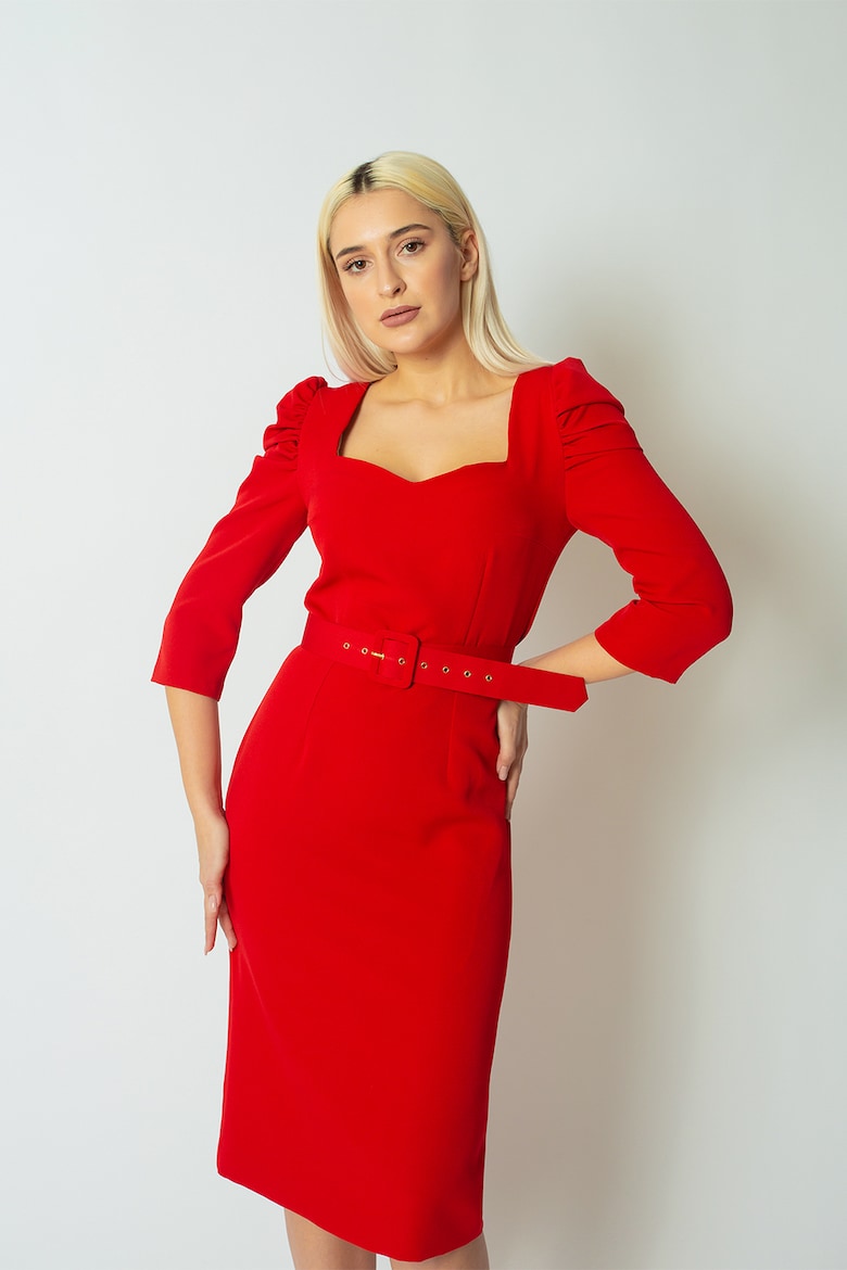 Платье с пышными рукавами Innes Atelier, красный