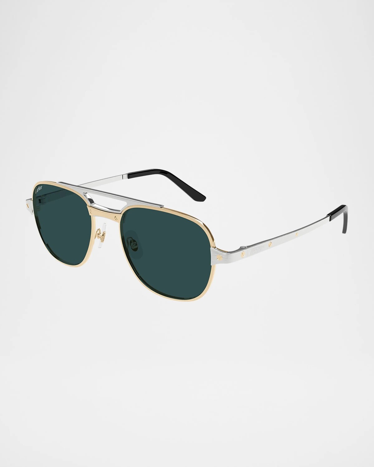 

Мужские солнцезащитные очки-авиаторы в металлическом корпусе CT0477SM Cartier, цвет Brushed Golden Platinum Finish