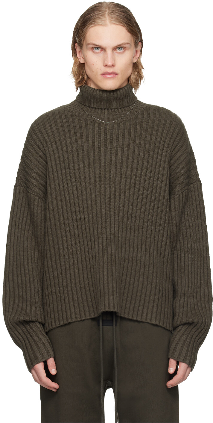 

Серая водолазка в рубчик Fear Of God Essentials, цвет Ink