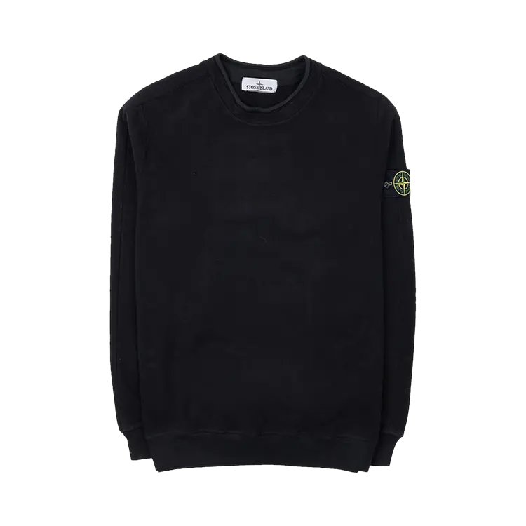 Толстовка Stone Island Crewneck 'Black', черный толстовка stone island crewneck sage зеленый