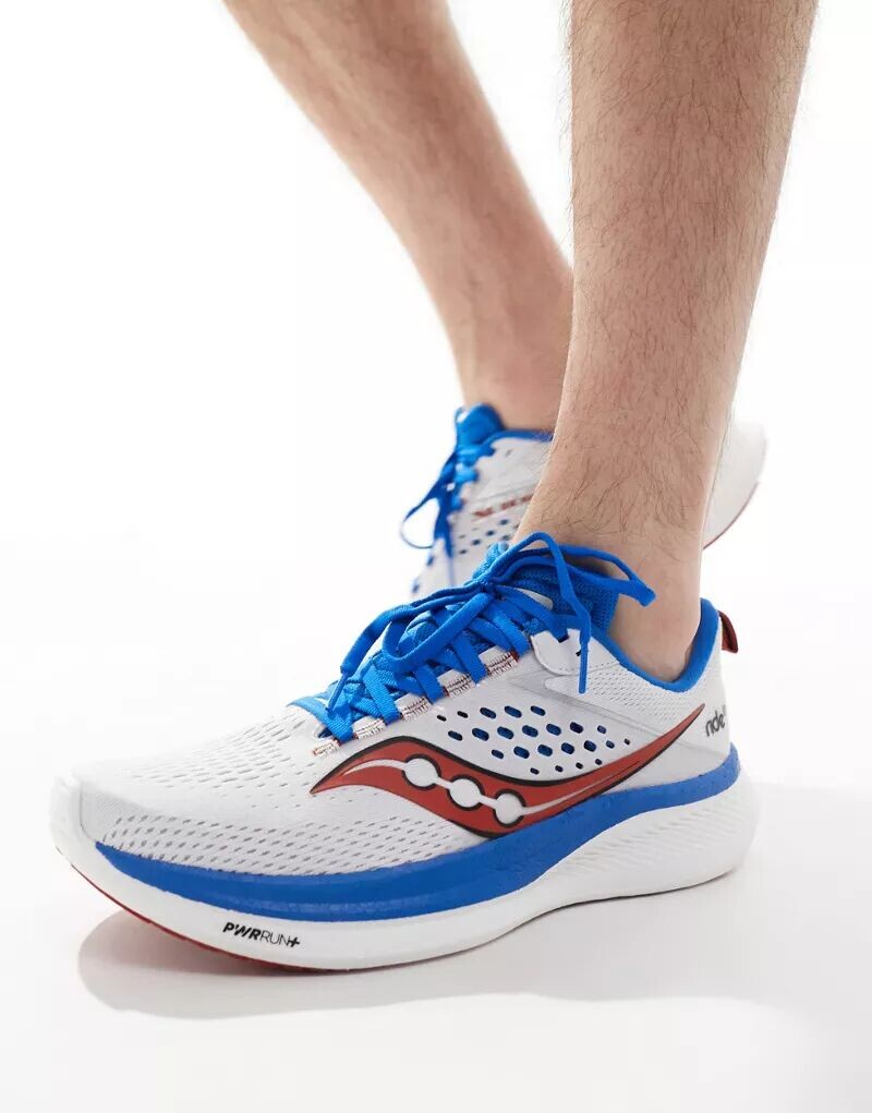 

Нейтральные кроссовки Saucony Ride 17 белого и синего кобальта