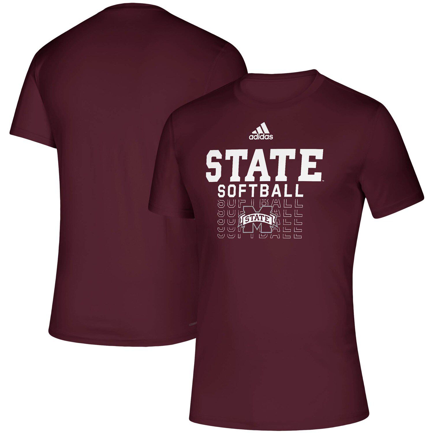 

Мужская футболка adidas Maroon Mississippi State Bulldogs Locker Repeat Softball Creator AEROREADY