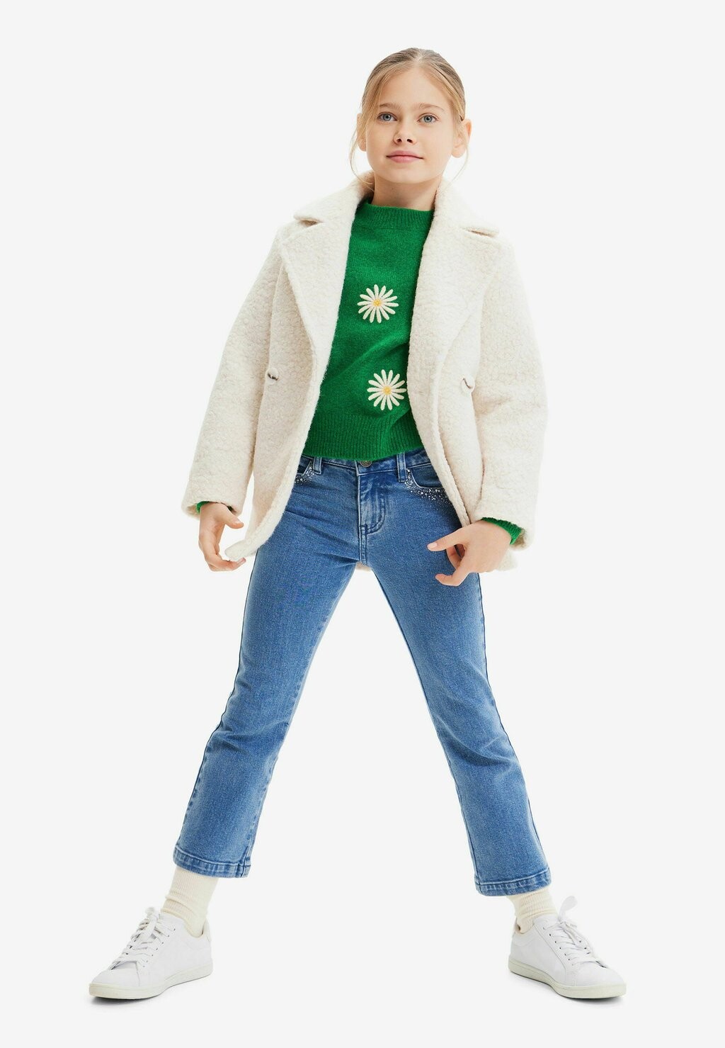 

Короткое пальто Double-Breasted Bouclé Desigual, белый